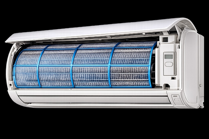 Economy split cleaning: filter rinse and steam disinfection of accessible areas.